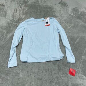 Mondetta Active Long Sleeve Top M Recycled Nylon Light Blue Womens  NWT 6547